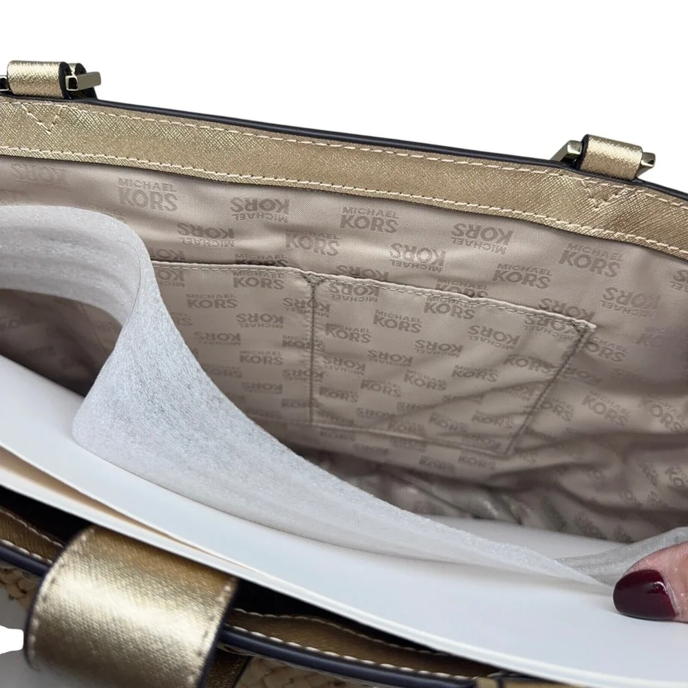 Michael Michael Kors Cecelia Large Basket Tote Malibu Palm NWT $398